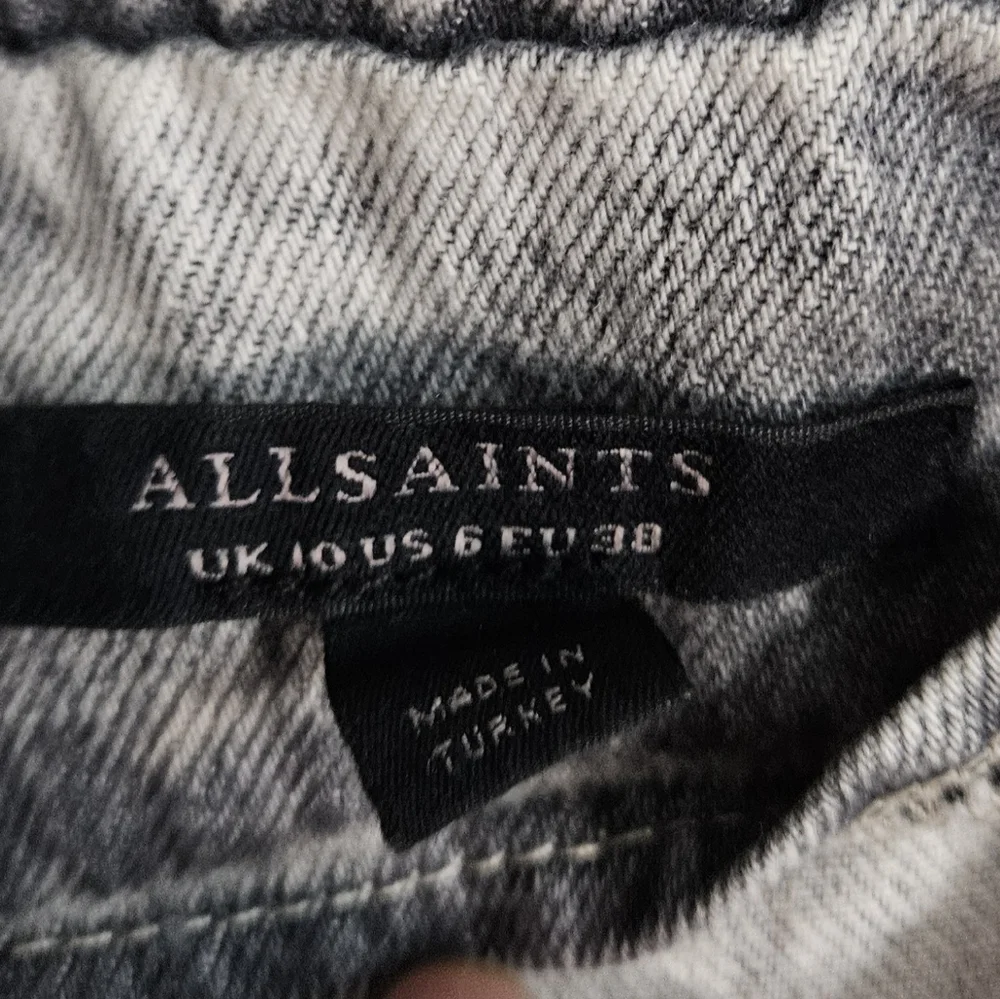 AllSaints Sammy High Rise Paperbag Jeans Gray 100% Cotton US Size 6 - Picture 5 of 5